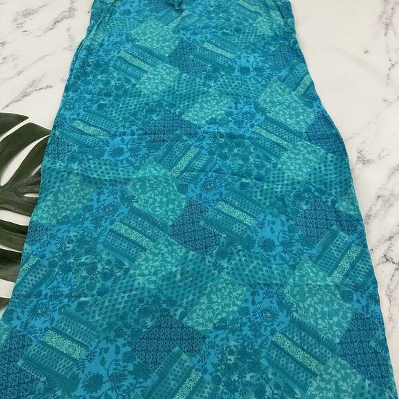 Millers Womens Vintage Y2k Maxi Dress Size 16 Blue Green Patchwork Floral - Picture 3 of 9